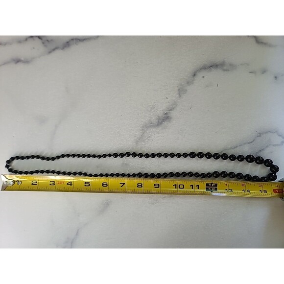 Artisan Onyx Graduated Ball Bead Necklace Vintage - Picture 9 of 10